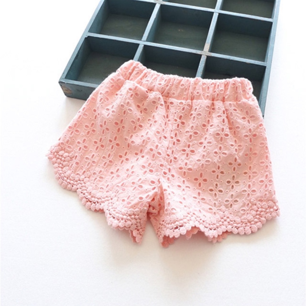 Toddler Girls’ Pink Embroidered Shorts